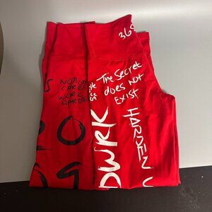 HTFU Black And Red white Graffiti Stretch Leggings sz  S Graphic Print Lot of 2